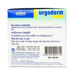 Băng cuộn co giãn không đan dệt Urgoderm size 10cm x 2.5m đảm bảo cố định chắc chắn bông gạc và các y cụ (4 cuộn)