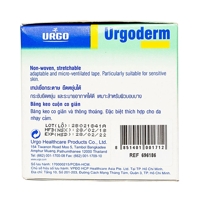 Băng cuộn co giãn không đan dệt Urgoderm size 10cm x 2.5m đảm bảo cố định chắc chắn bông gạc và các y cụ (4 cuộn)
