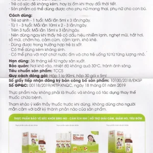 Siro ho cảm Ích Nhi Nam Dược hỗ trợ giải cảm, giảm ho, tiêu đờm (90ml)