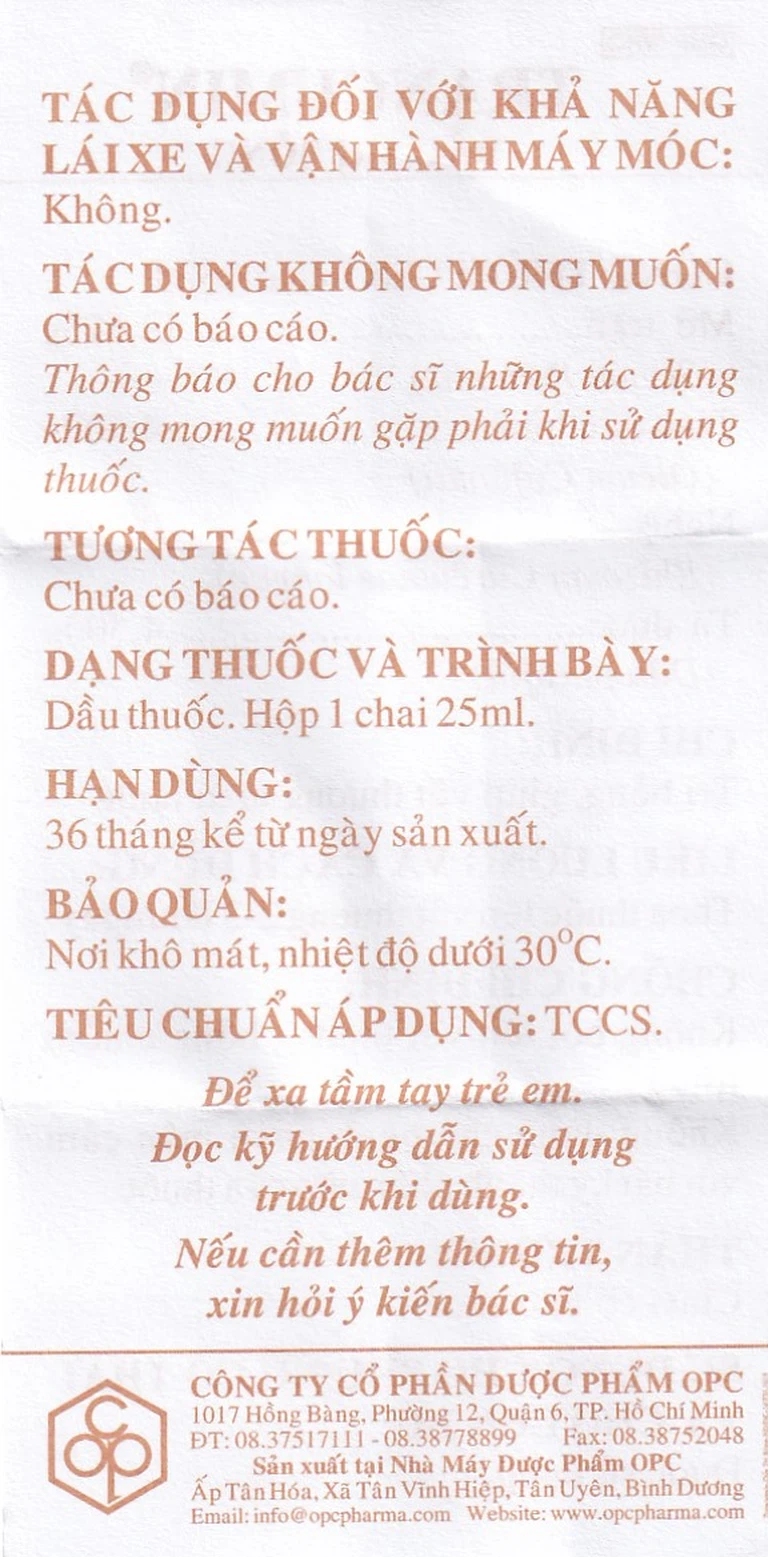 Dầu trị bỏng Trancumin OPC giúp vết thương mau lành (25ml)