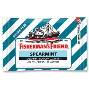 Kẹo con tàu Fisherman's Friend vị spearmint thông cổ, mát họng, thông mũi (25g)