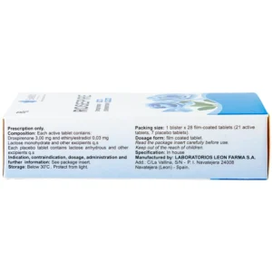 Thuốc Rosepire 3mg/0,03mg Exeltis xanh dùng để tránh thai (1 vỉ x 28 viên)