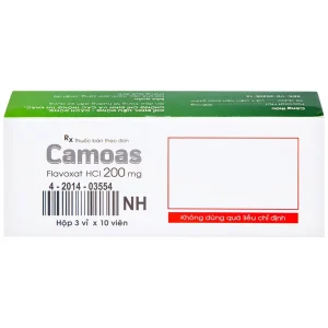 Thuốc Camoas 200mg Medisun giảm triệu chứng khó tiểu, tiểu gấp, tiểu đêm (3 vỉ x 10 viên)