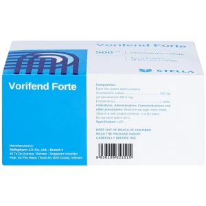 Thuốc Vorifend Forte 500mg Stella giảm triệu chứng của thoái hoá khớp gối (6 vỉ x 10 viên)
