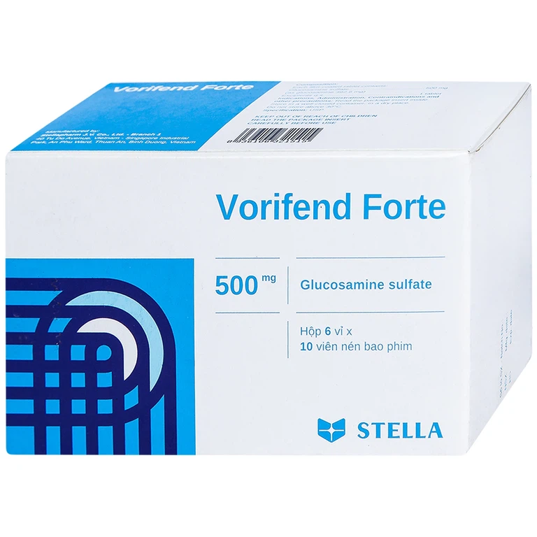 Thuốc Vorifend Forte 500mg Stella giảm triệu chứng của thoái hoá khớp gối (6 vỉ x 10 viên)