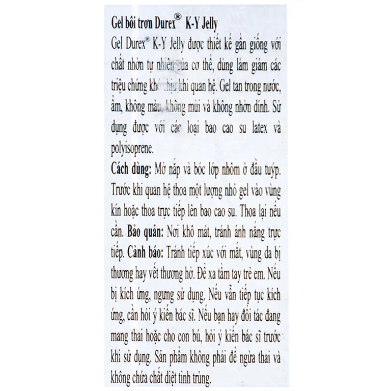 Gel bôi trơn Durex K-Y Jelly giảm triệu chứng khô âm đạo khi quan hệ (50g)
