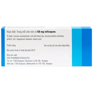 Thuốc Grandaxin 50mg Egis điều trị bệnh tâm thần (2 vỉ x 10 viên)