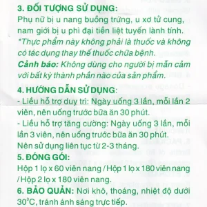Viên uống Nga Phụ Khang Dược Quốc Tế hỗ trợ giảm sự tiến triển của u nang buồng trứng (60 viên)
