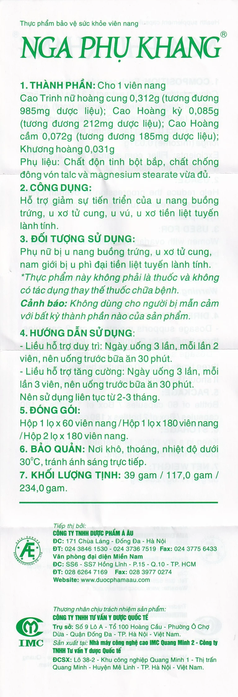 Viên uống Nga Phụ Khang Dược Quốc Tế hỗ trợ giảm sự tiến triển của u nang buồng trứng (60 viên)