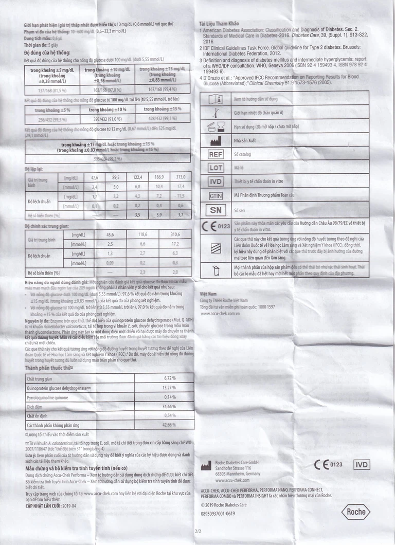 Que thử đường huyết Accu-Chek Performa (50 que)