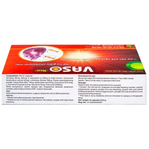 Viên uống Vaso New Thiên Bình hỗ trợ giảm cholesterol máu (3 vỉ x 10 viên)