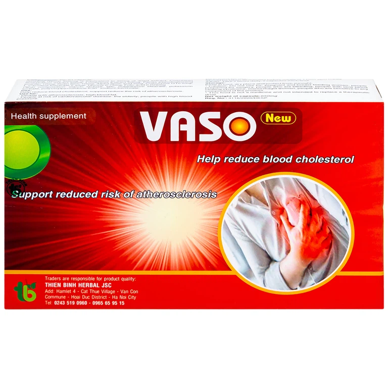 Viên uống Vaso New Thiên Bình hỗ trợ giảm cholesterol máu (3 vỉ x 10 viên)