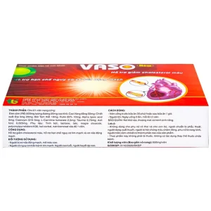 Viên uống Vaso New Thiên Bình hỗ trợ giảm cholesterol máu (3 vỉ x 10 viên)