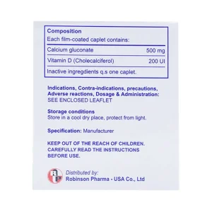 Thuốc Calcium D Robinson phòng và điều trị loãng xương (10 vỉ x 10 viên)