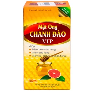 Dung dịch Mật Ong Chanh Đào VIP New Star hỗ trợ bổ khí, giảm ho, đau họng (100ml)