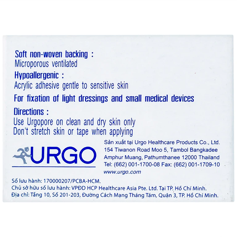 Băng keo giấy y tế Urgopore 1.25cm x 5m thông thoáng cho da nhạy cảm, giúp kềm giữ nhanh, chắc chắn