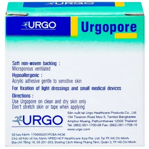 Băng keo giấy y tế Urgopore 1.25cm x 5m thông thoáng cho da nhạy cảm, giúp kềm giữ nhanh, chắc chắn