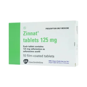 Thuốc Zinnat tablets 125mg GSK điều trị các chứng nhiễm khuẩn (1 vỉ x 10 viên)