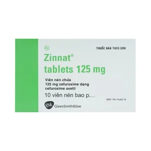 Thuốc Zinnat tablets 125mg GSK điều trị các chứng nhiễm khuẩn (1 vỉ x 10 viên)
