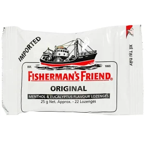 Kẹo con tàu Fisherman's Friend vị khuynh diệp thông cổ, mát họng, thông mũi (25g)