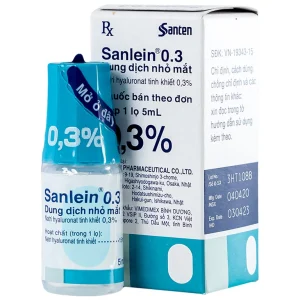 Thuốc nhỏ mắt Sanlein 0.3% Santen hỗ trợ điều trị rối loạn biểu mô kết giác mạc (5ml)