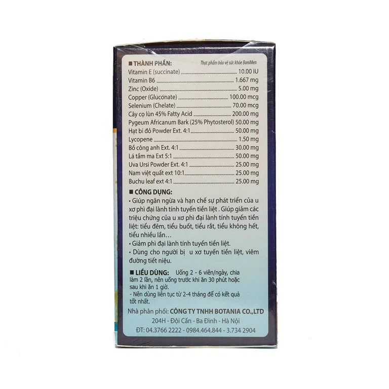 Viên uống BoniMen Botania điều trị bệnh phì đại tuyến tiền liệt (30 viên)