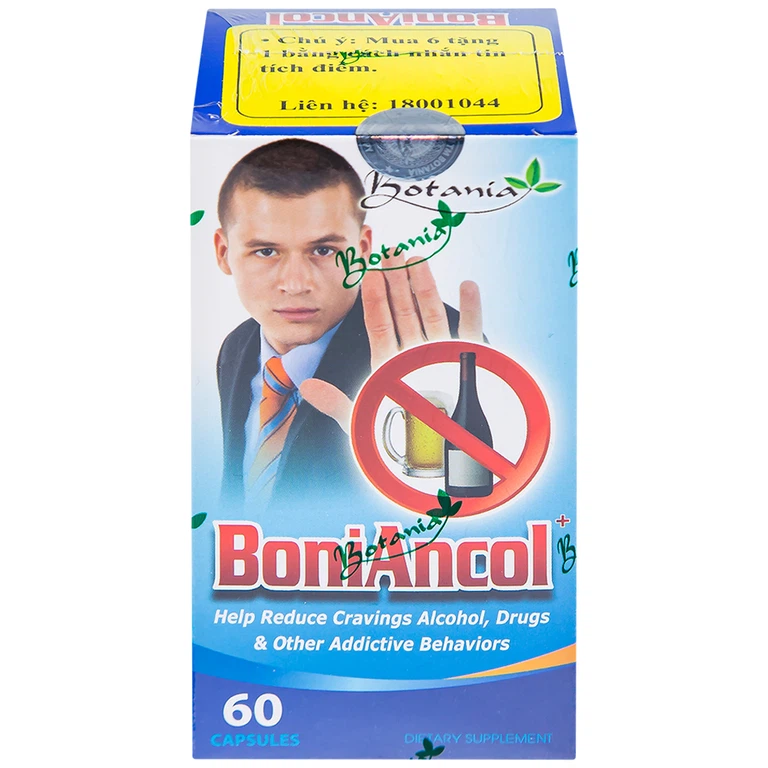 Viên uống BoniAncol Botania giảm cảm giác thèm rượu và thói quen gây nghiện khác (60 viên)