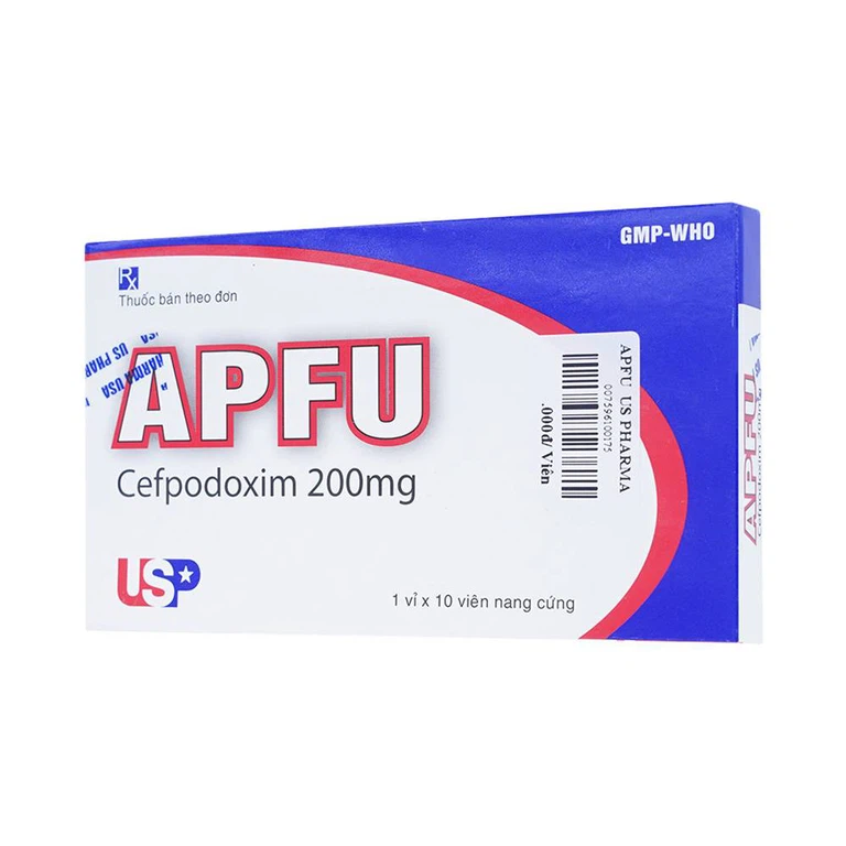 Thuốc Apfu 200mg USP điều trị các nhiễm khuẩn hô hấp (1 vỉ x 10 viên)
