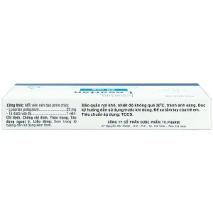 Viên nén Losartan 25mg TV.Pharm điều trị tăng huyết áp (3 vỉ x 10 viên)