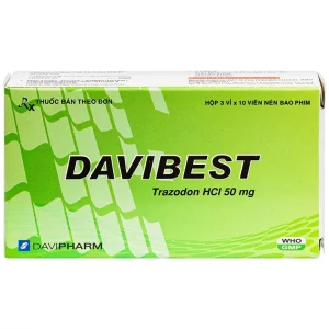 Thuốc Davibest 50mg Davipharm làm giảm triệu chứng của tất cả các dạng trầm cảm (30 viên)