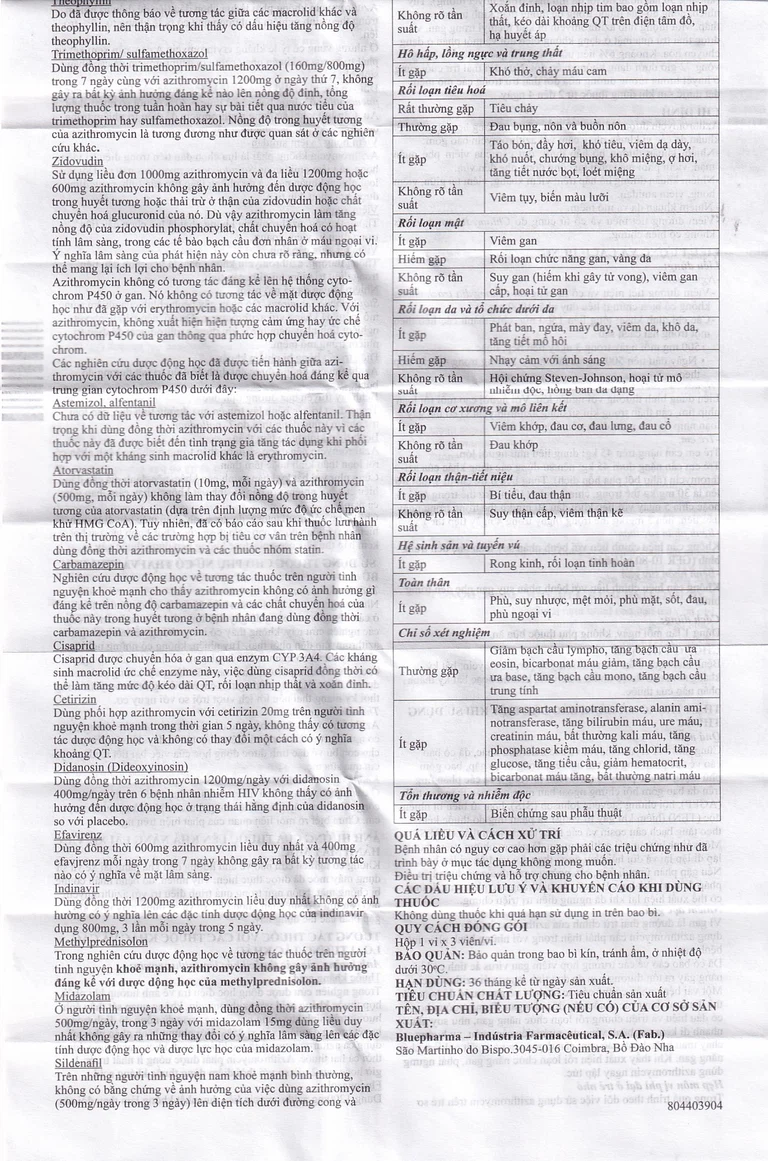 Thuốc Garosi Bluepharma điều trị nhiễm khuẩn (1 vỉ x 3 viên)