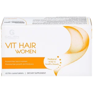 Viên uống Vit Hair Women Galien hỗ trợ giảm rụng tóc dành cho nữ giới (4 vỉ x 15 viên)