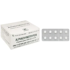 Thuốc Alphachymotrypsin 4200 Mebiphar điều trị viêm và phù nề chấn thương, sau phẩu thuật (20 vỉ x 10 viên)
