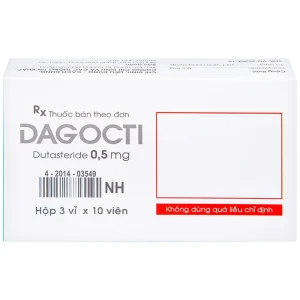 Thuốc Dagocti 0.5mg Medbolide điều trị và phòng ngừa sự tiến triển của bệnh tăng sản lành tính tuyến tiền liệt (30 viên)
