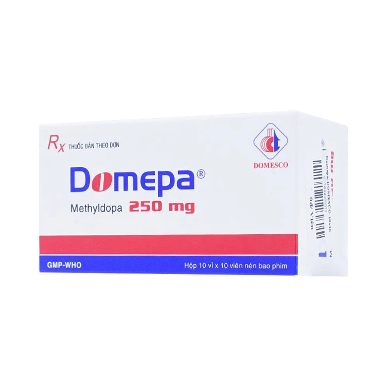 Thuốc Domepa 250mg Domesco điều trị tăng huyết áp (10 vỉ x 10 viên)