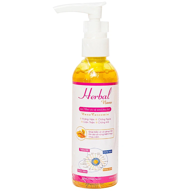 Gel tắm và vệ sinh phụ nữ Herbal Nano Vinapharma giúp làm sạch, kháng viêm (105ml)