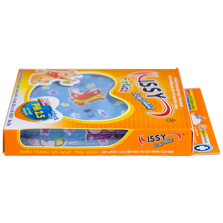 Khẩu trang sợi hoạt tính Kissy For Kids size S cho bé giúp lọc sạch không khí, ngăn bụi, khí ô nhiễm