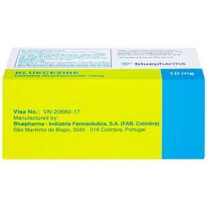 Thuốc Bluecezine 10mg Bluepharma điều trị dị ứng, viêm mũi dị ứng (10 vỉ x 10 viên)