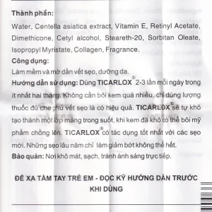 Kem Ticarlox trị và làm mờ sẹo lồi (10g)