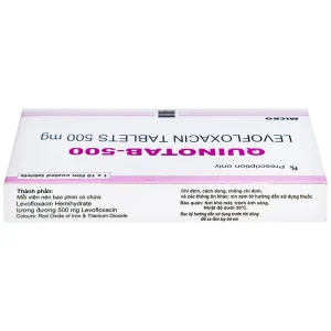 Thuốc Quinotab-500 Micro điều trị các chứng nhiễm trùng (1 vỉ x 10 viên)