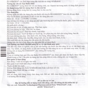 Dung dịch truyền Reamberin Polysan giảm oxy huyết và giải độc (400ml)