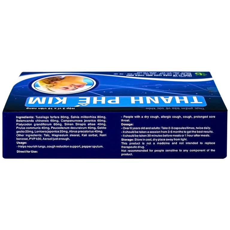 Viên uống Thanh Phế Kim Thiên Bình giúp bổ phế, hỗ trợ giảm ho, tiêu đờm (3 vỉ x 10 viên)