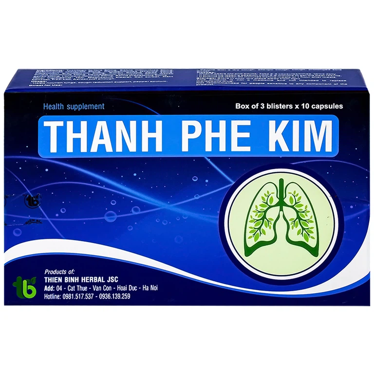 Viên uống Thanh Phế Kim Thiên Bình giúp bổ phế, hỗ trợ giảm ho, tiêu đờm (3 vỉ x 10 viên)