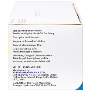 Thuốc Be-Stedy 16mg Aurobindo điều trị chứng chóng mặt, ù tai (10 vỉ x 10 viên)