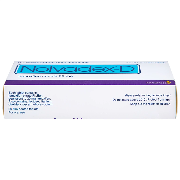 Viên nén Nolvadex-D AstraZeneca điều trị ung thư vú (3 vỉ x 10 viên)