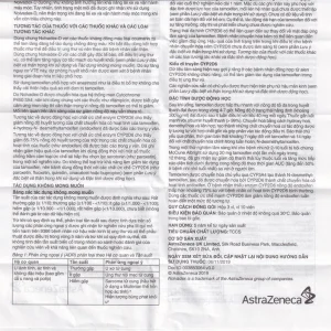 Viên nén Nolvadex-D AstraZeneca điều trị ung thư vú (3 vỉ x 10 viên)