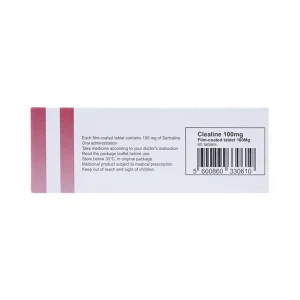 Thuốc Clealine 100mg Atlantic điều trị triệu chứng trầm cảm, rối loạn cưỡng bức ám ảnh (6 vỉ x 10 viên)