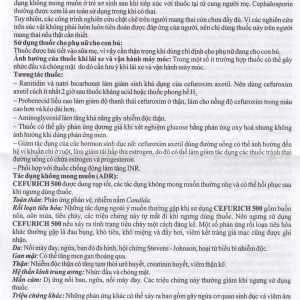 Thuốc Cefurich 500mg USP điều trị nhiễm khuẩn (2 vỉ x 5 viên)