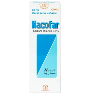 Dung dịch xịt mũi Nacofar Pharmadic vệ sinh mũi, giảm nghẹt mũi (60ml)