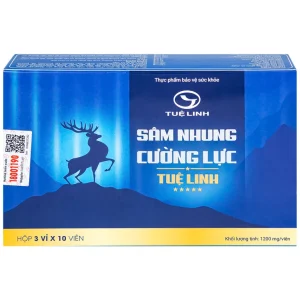 Viên nén Sâm Nhung Cường Lực Tuệ Linh giúp bổ thận tráng dương, bổ khí huyết (3 vỉ x 10 viên)